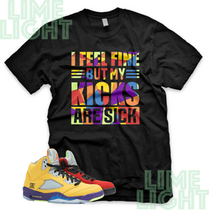 What The "Sick Kicks" Air Jordan 5 Black or White Sneaker Match Shirt