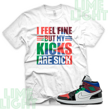 Load image into Gallery viewer, University Red/ Varsity Royal &quot;Sick Kicks&quot; Air Jordan 1 Multicolor Black or White Sneaker Match Shirt
