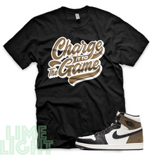 Load image into Gallery viewer, Dark Mocha &quot;Charge It To The Game&quot; Air Jordan 1 Black or White Sneaker Match Shirt

