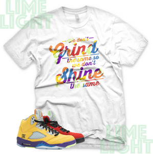 What The "Grind & Shine" Air Jordan 5 Black or White Sneaker Match Shirt