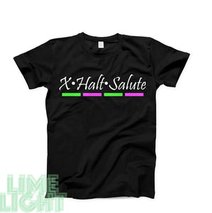 Pink & Green "X HALT SALUTE" Equestrian T-Shirt