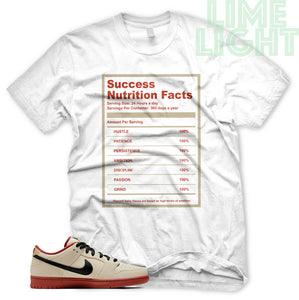 Nike Sb Dunk Low Muslin "SUCCESS NUTRITION FACTS" White Sneaker T-Shirt