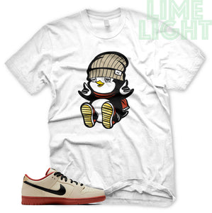 Nike SB Dunk Low Muslin "PENGUIN" White Sneaker T-Shirt