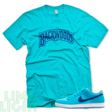 Load image into Gallery viewer, Nike SB Dunk Low Blue Fury &quot;BACKWOODS&quot; Teal Sneaker T-Shirt
