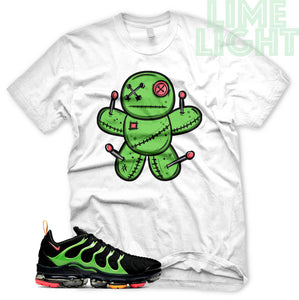 Black/Ember Glow/Electric Green/Kumquat "VOODOO DAN" Vapor Max Plus White Sneaker T-Shirt