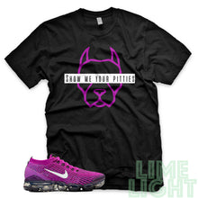 Load image into Gallery viewer, Vivid Purple &quot;Show Me Your Pitties&quot; Nike Air VaporMax Flyknit 3 Black T-Shirt
