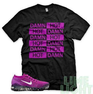 Vivid Purple "Hot Damn" Nike Air VaporMax Flyknit 3 Black T-Shirt