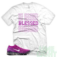Load image into Gallery viewer, Vivid Purple &quot;Blessed 7&quot; Nike Air VaporMax Flyknit 3 White T-Shirt
