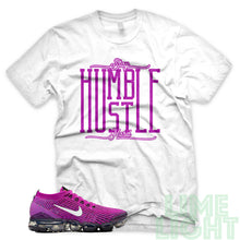 Load image into Gallery viewer, Vivid Purple &quot;Stay Humble Hustle Hard&quot; Nike Air VaporMax Flyknit 3 White T-Shirt
