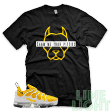 Load image into Gallery viewer, Speed Yellow Vapormax Plus &quot;Show Me Your Pitties&quot; Black Sneaker Shirt
