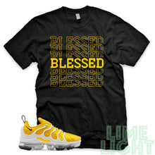 Load image into Gallery viewer, Speed Yellow Vapormax Plus &quot;Blessed 7&quot; Black Sneaker Shirt
