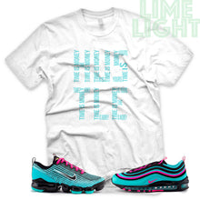 Load image into Gallery viewer, Hyper Turquoise/ Pink Blast &quot;Time is Money&quot; VaporMax Flyknit 3 White T-Shirt
