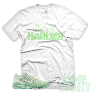 Ghost Green "Grind Harder" Nike VaporMax Flyknit 3 White T-Shirt