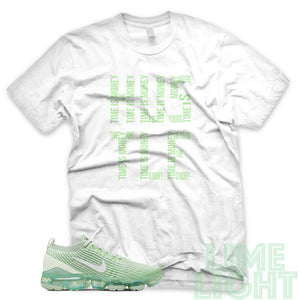 Ghost Green "Time is Money" Nike VaporMax Flyknit 3 White T-Shirt