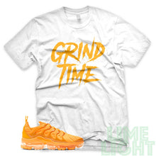 Load image into Gallery viewer, Laser Orange &quot;Grind Time&quot; Vapor Max Plus White Sneaker T-Shirt
