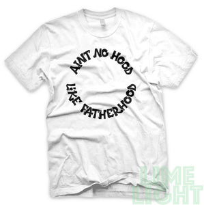 Black on White "Ain't No Hood Like Fatherhood" Yeezy Zebra | Jordan Air 5 Retro Oreo |  Kamikaze 2 OG Black Sneaker T-Shirt
