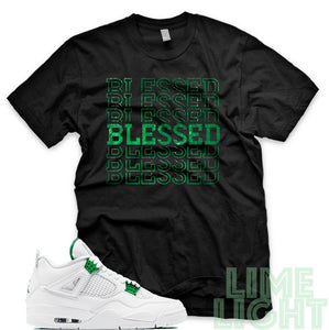 Air Jordan 4 Metallic Green "Blessed 7" Black Sneaker T-Shirt