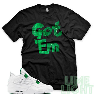 Air Jordan 4 Metallic Green "Got 'Em" Black Sneaker T-Shirt