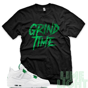 Air Jordan 4 Metallic Green "Grind Time" Black Sneaker T-Shirt