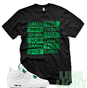Air Jordan 4 Metallic Green "Hot Damn" Black Sneaker T-Shirt
