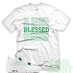 Air Jordan 4 Metallic Green "Blessed 7" White Sneaker T-Shirt