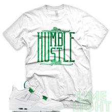 Load image into Gallery viewer, Air Jordan 4 Metallic Green &quot;Stay Humble Hustle Hard&quot; White Sneaker T-Shirt
