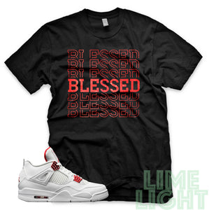 Air Jordan 4 Metallic Red "Blessed 7" AJ4 Black Sneaker T-Shirt
