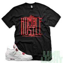 Load image into Gallery viewer, Air Jordan 4 Metallic Red &quot;Stay Humble Hustle Hard&quot; AJ4 Black Sneaker T-Shirt

