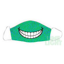 Load image into Gallery viewer, Lime Green Light Blue &quot;Elephant Print Smile&quot; Reusable Washable Face Mask with Interior Filter Pocket
