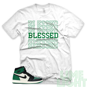 Pine Green "Blessed 7" Air Jordan 1 Retro High OG White Sneaker T-Shirt