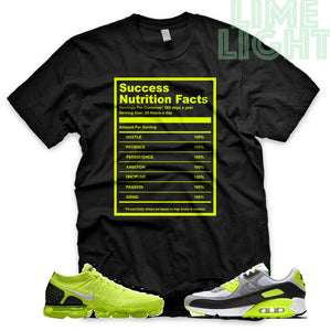 Volt "Success Nutrition Facts" Vapormax Flyknit | Air Max 90 | Air Force 1 x Off White Black Sneaker T-Shirt