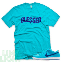 Load image into Gallery viewer, Nike SB Dunk Low Blue Fury &quot;Money Blessed&quot; Teal Sneaker T-Shirt
