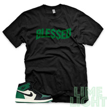 Load image into Gallery viewer, Pine Green &quot;Money Blessed&quot; Air Jordan 1 Retro OG Black Sneaker T-Shirt
