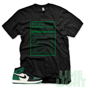 Pine Green "Success Nutrition Facts" Air Jordan 1 Retro OG Black Sneaker T-Shirt