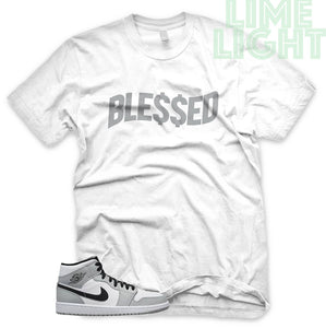 Light Smoke Grey "Money Blessed" Air Jordan 1 White Sneaker T-Shirt
