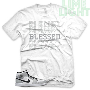 Light Smoke Grey "Blessed7" Air Jordan 1 White Sneaker T-Shirt