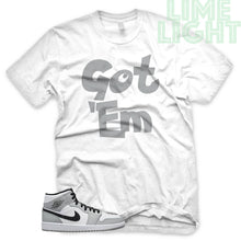 Load image into Gallery viewer, Light Smoke Grey &quot;Got Em&quot; Air Jordan 1 White Sneaker T-Shirt
