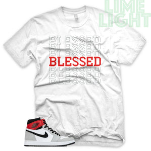 OG Light Smoke Grey "Blessed7" Air Jordan 1 White Sneaker T-Shirt