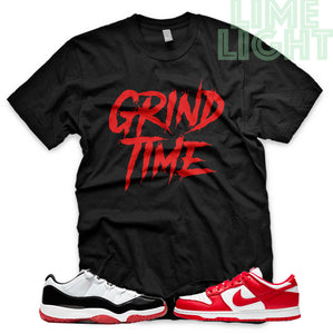 University Red "Grind Time" Jordan 11 Retro Concord Bred Low  | AJ1 Retro OG Bloodline | Dunk Low SP | AF1 Low | Black Sneaker Shirt