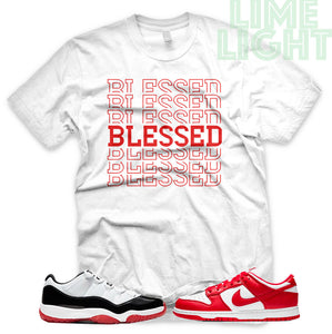 University Red "Blessed7" AJ1 Retro OG Bloodline | Dunk Low SP | AF1 Low | Jordan 11 Retro Bred Low | Balck Sneaker Shirt