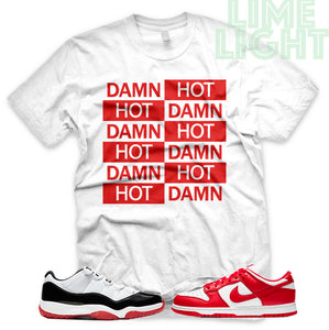 University Red "Hot Damn" AJ1 Retro OG Bloodline | Dunk Low SP | AF1 Low | Jordan 11 Retro Bred Low | White Sneaker Shirt