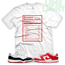 Load image into Gallery viewer, University Red &quot;Success Nutrition Facts&quot; AJ1 Retro OG Bloodline | Dunk Low SP | AF1 Low | Jordan 11 Retro Bred Low | White Sneaker Shirt
