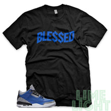 Load image into Gallery viewer, Varsity Royal &quot;Money Blessed&quot; Air Jordan 3 Black Sneaker Shirt
