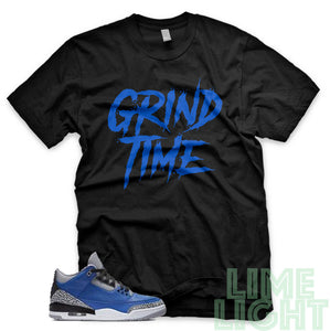 Varsity Royal "Grind Time" Air Jordan 3 Black Sneaker Shirt