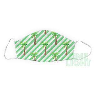 Green Stripes "Palm Tree" Tropical Beachy Reusable Washable Face Mask with Free Filter