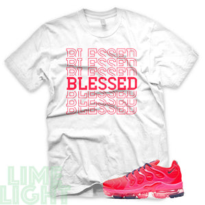 Bright Crimson/ Pink Blast/ Court Purple "Blessed7" VaporMax Plus White T-Shirt
