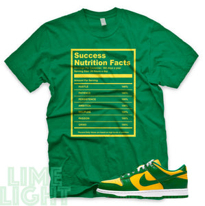 Brazil SB Dunk Low "Success Nutrition Facts" Green Sneaker T-Shirt