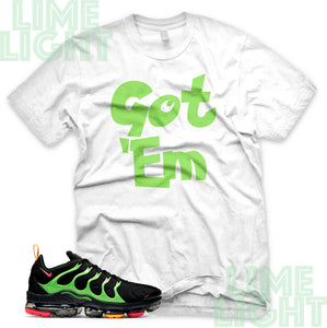 Ember Glow/Electric Green/Kumquat "Got Em" VaporMax Plus White Sneaker T-Shirt