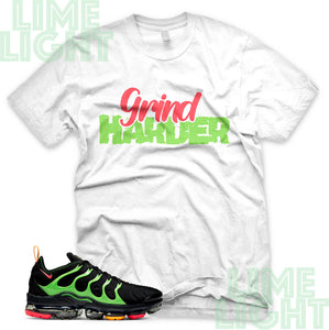 Ember Glow/Electric Green/Kumquat "Grind Harder" VaporMax Plus White Sneaker T-Shirt