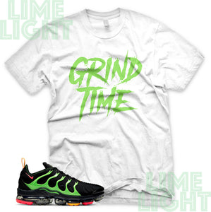 Ember Glow/Electric Green/Kumquat "Grind Time" VaporMax Plus White Sneaker T-Shirt